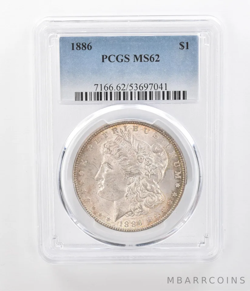 1886 Morgan Silver Dollar MS62 PCGS Beautiful Tone a1184