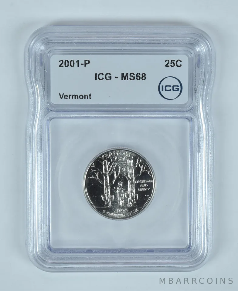 2001-P Washington State Quarter Vermont MS68 ICG
