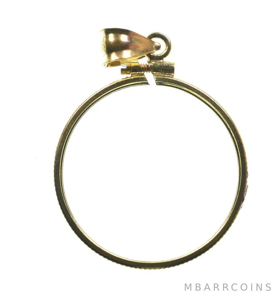 14K 24.3mm Gold Filled US Quarter Coin Bezel Pendant Frame Edge *1301