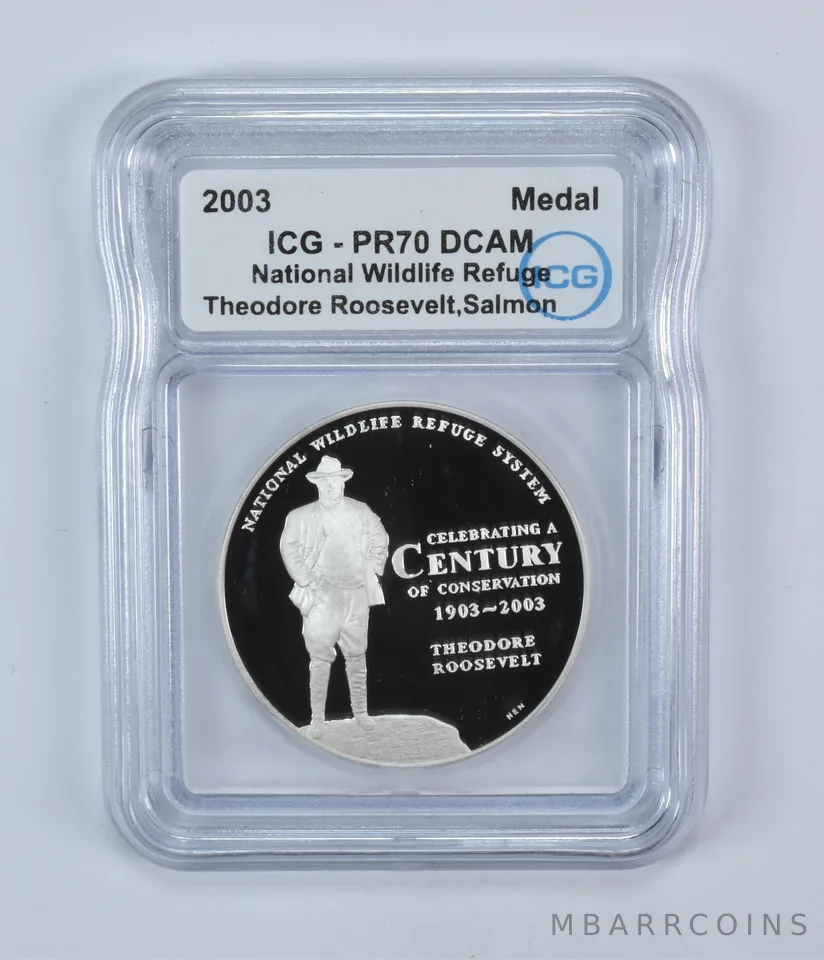 2003 National Wildlife Refuge Silver Medal Salmon PR70 DCAM ICG