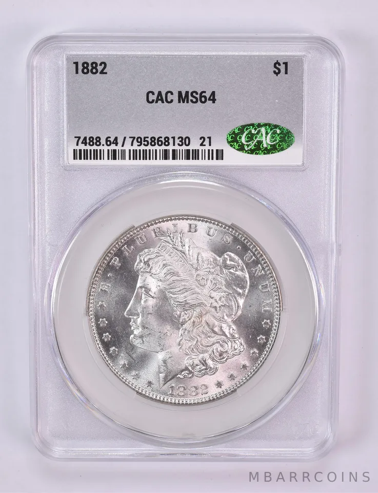 1882 Morgan Silver Dollar MS64 CAC CACg