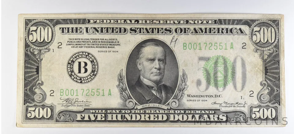 1934 $500 New York NY FRN Green Seal a5623