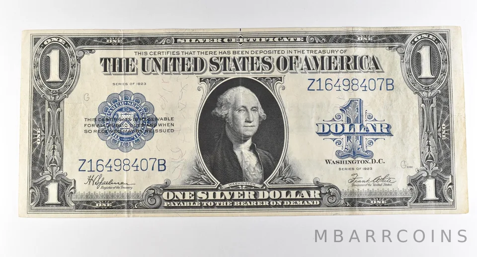 1923 $1 Silver Certificate Large Note Blue Seal *3013