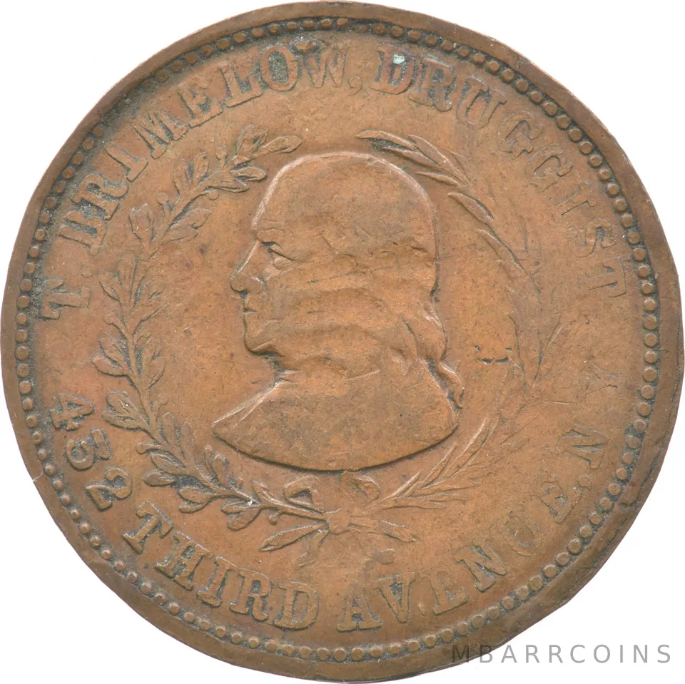 1863 Brimelow Civil War Token New York 630K-6a R-8 a4688
