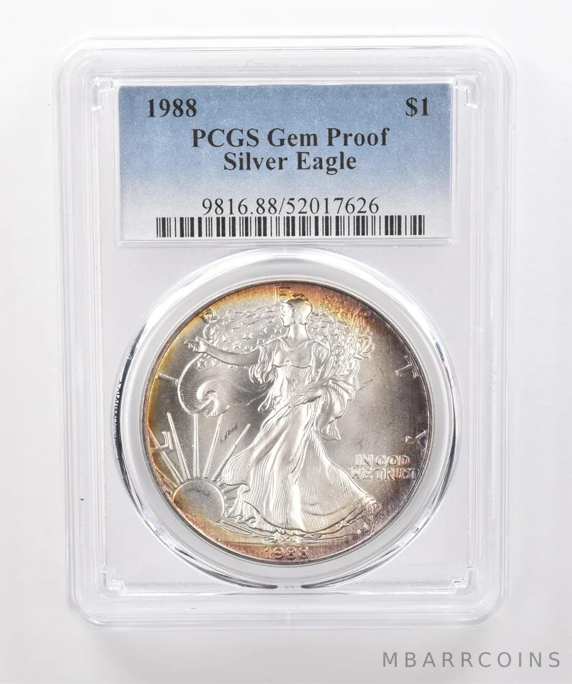 1988 American Silver Eagle Gem Proof PCGS Peripheral Tone *2018