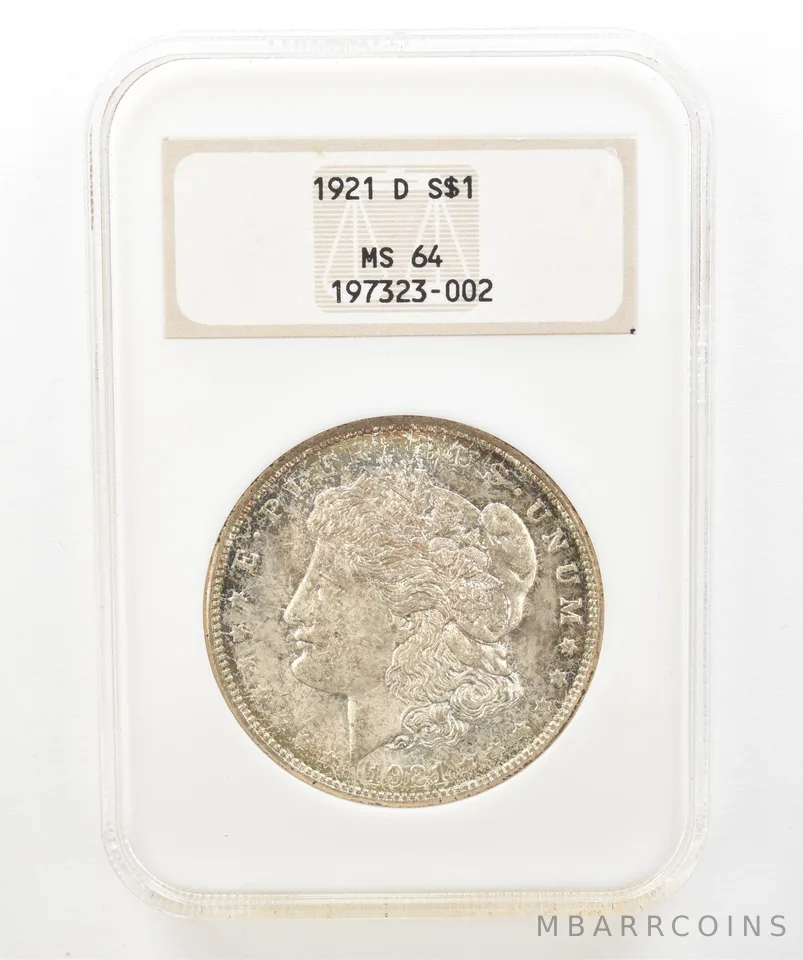 1921-D Morgan Silver Dollar MS64 NGC Beautiful Tone a5187