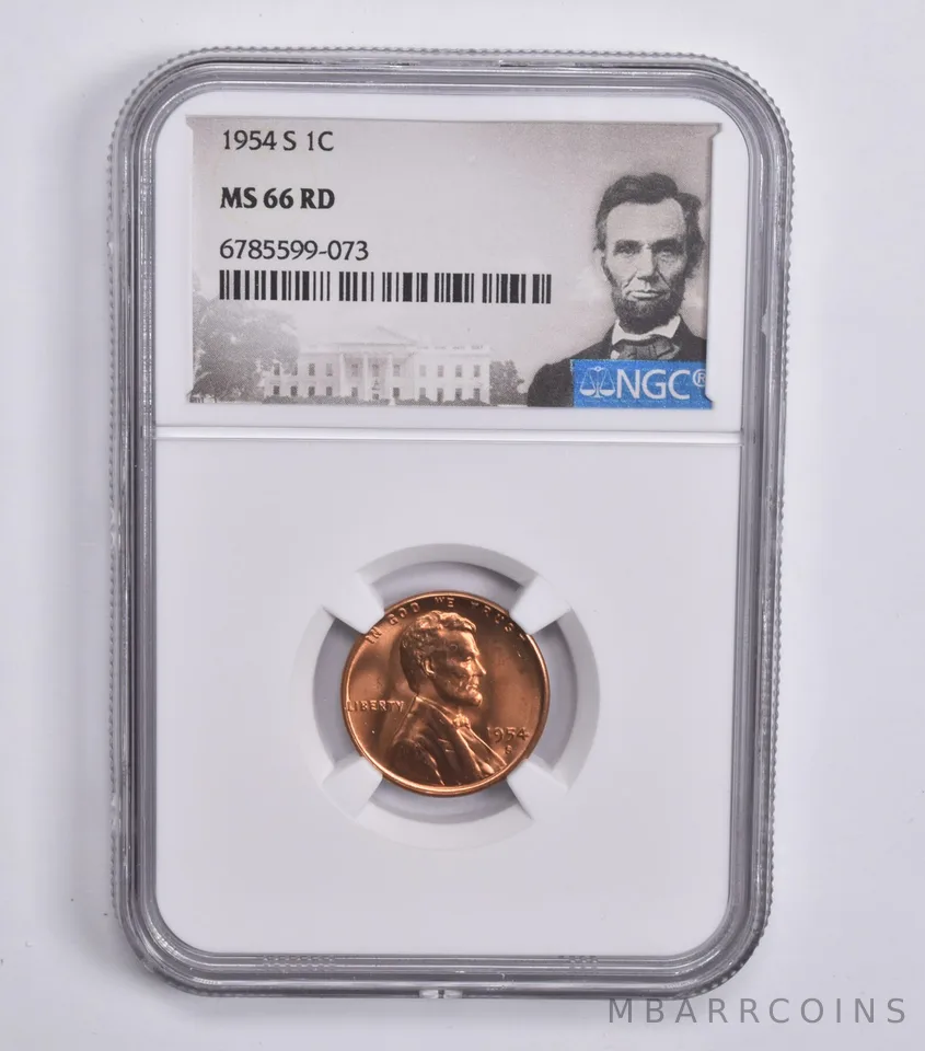 1954-S Lincoln Wheat Cent MS66 RD NGC Special Lbl