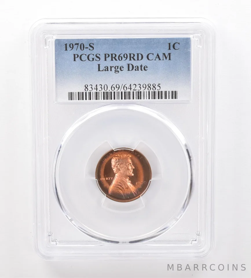 1970-S Lincoln Memorial Cent Large Date PR69 RD CAM PCGS Beautiful Tone *2096
