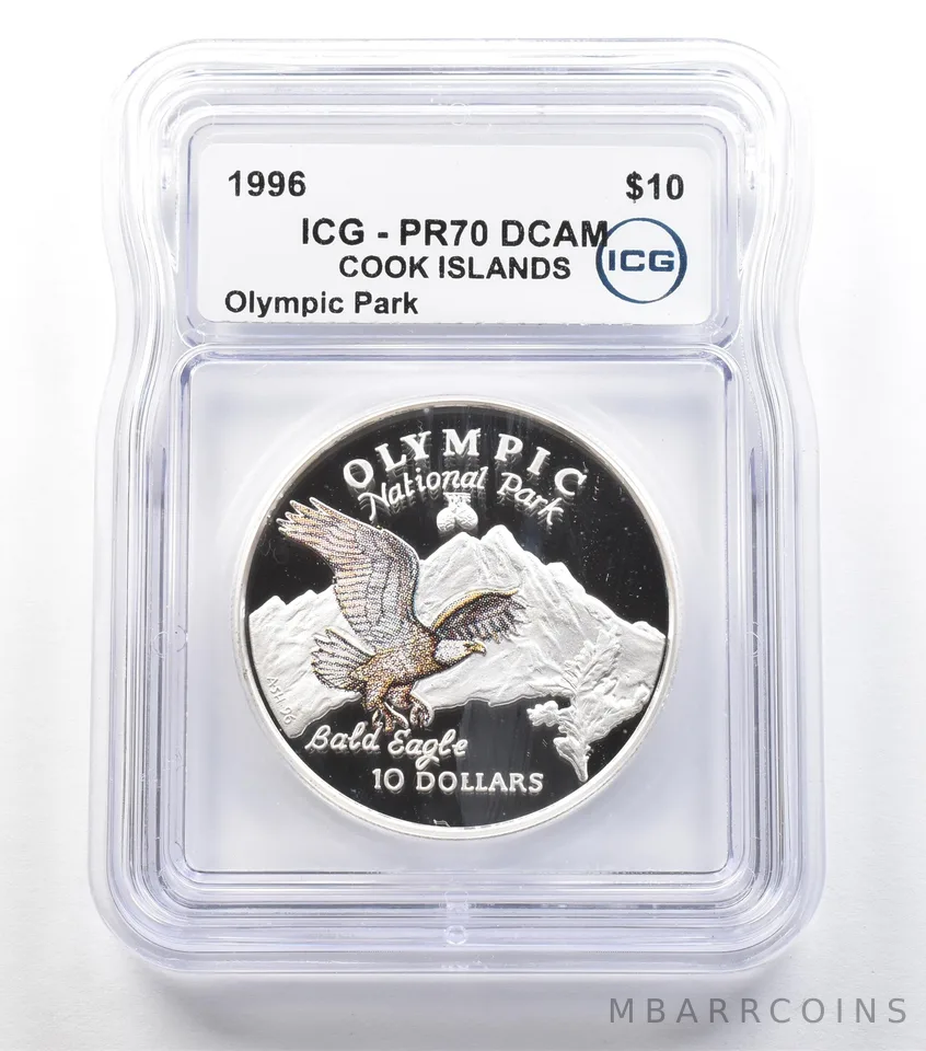 1996 Cook Islands 10 Dollars Silver Olympic Park PR70 DCAM ICG a3681