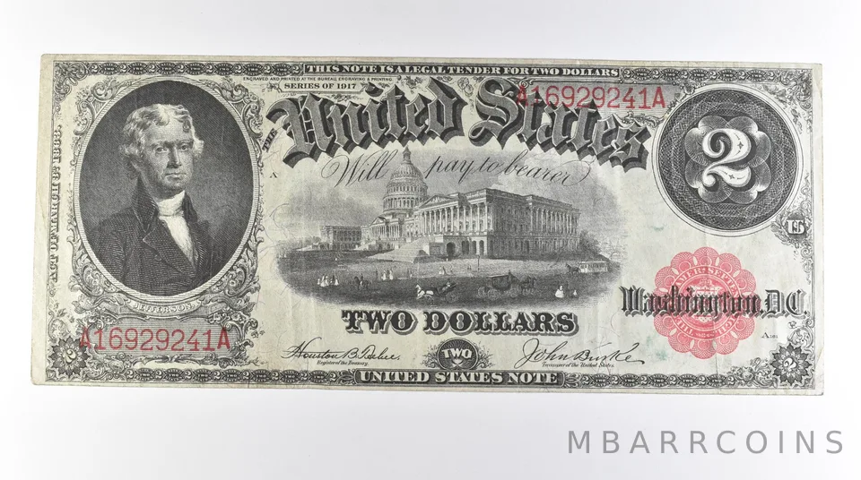 1917 $2 Legal Tender Large Note Red Seal FR#57 *0586
