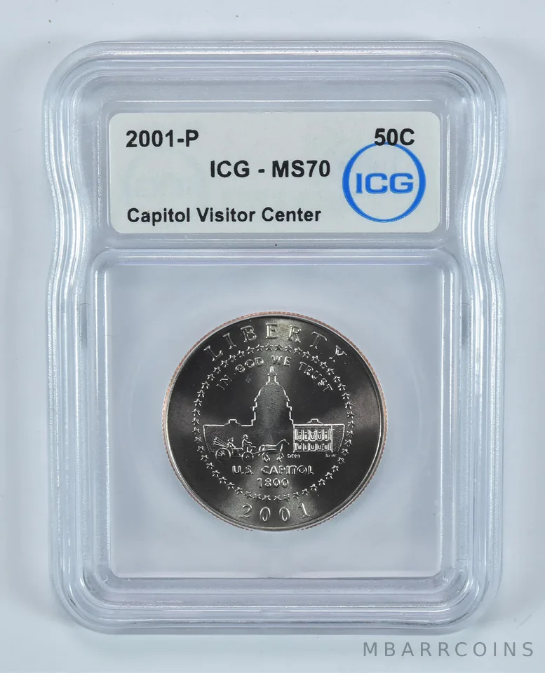 2001-P Capitol Visitor Center Commemorative Half Dollar MS70 ICG