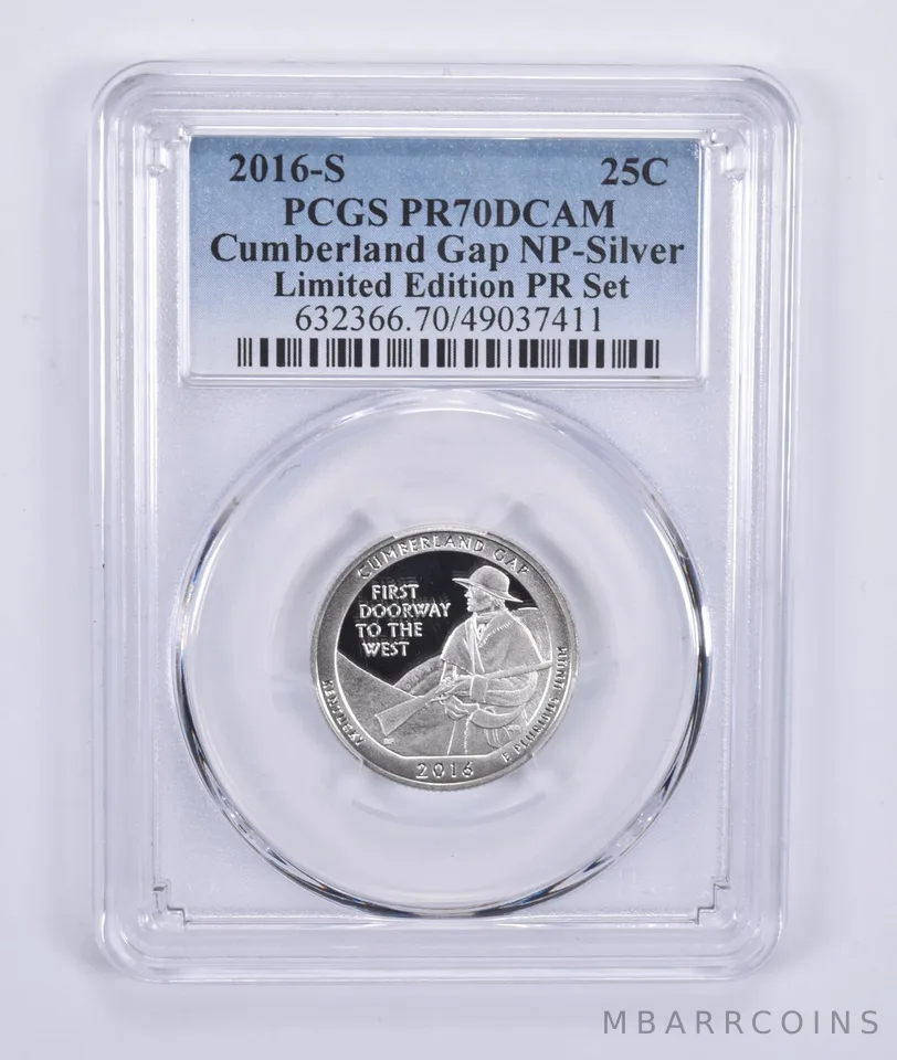 2016-S Quarter Silver Cumberland Gap Limited Edition Set PR70 PCGS