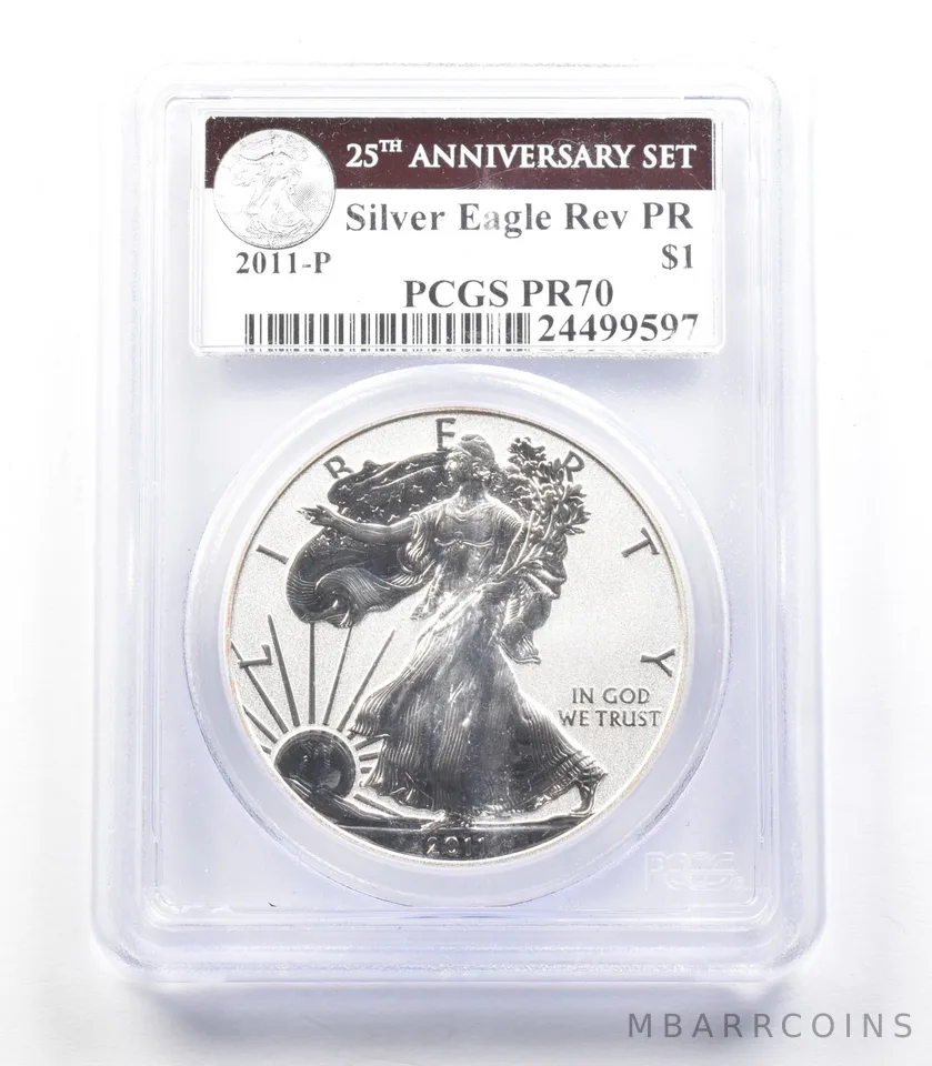 2011-P American Silver Eagle 25th Anniversary Set Reverse PR70 PCGS *3461