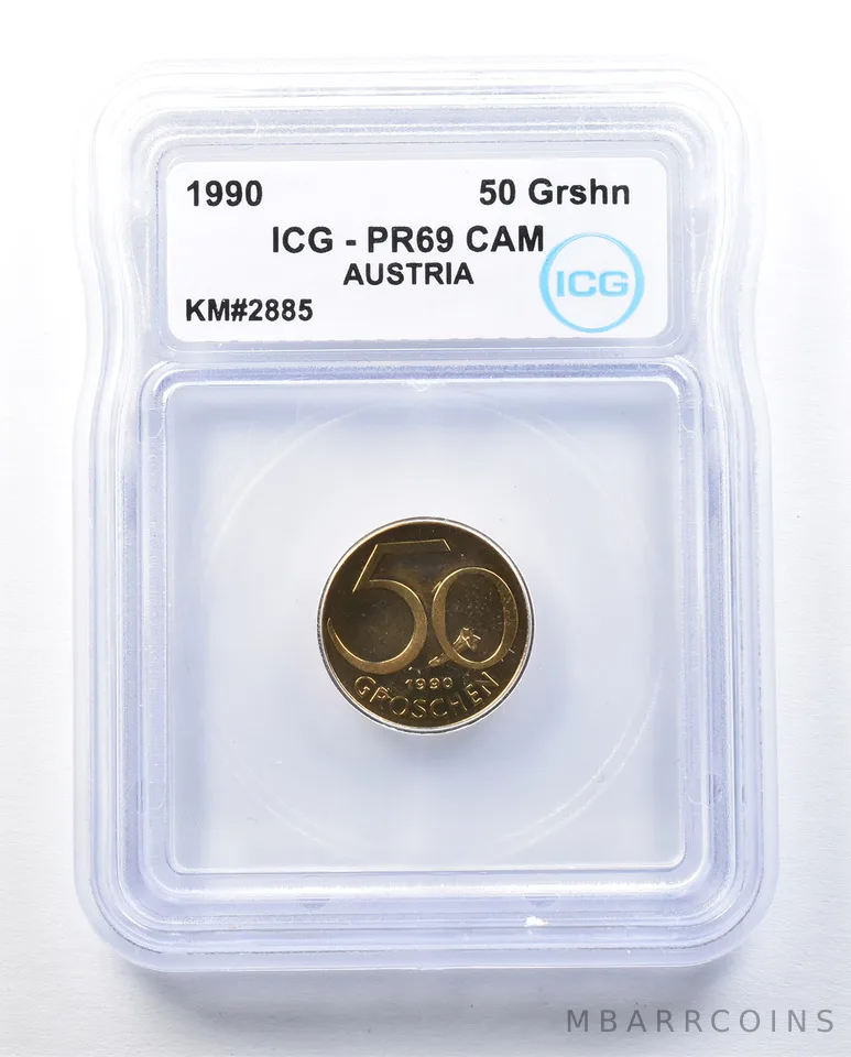 1990 Austria 50 Groschen KM#2885 PR69 CAM ICG *8989