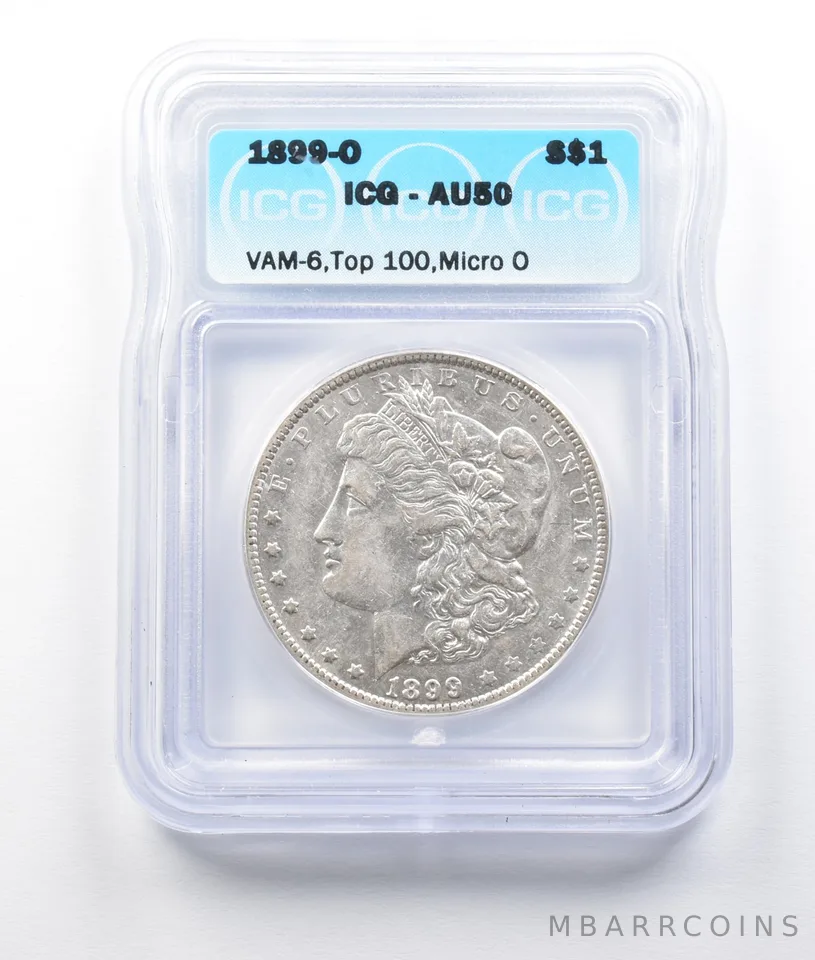 1899-O Morgan Silver Dollar AU50 ICG *7958