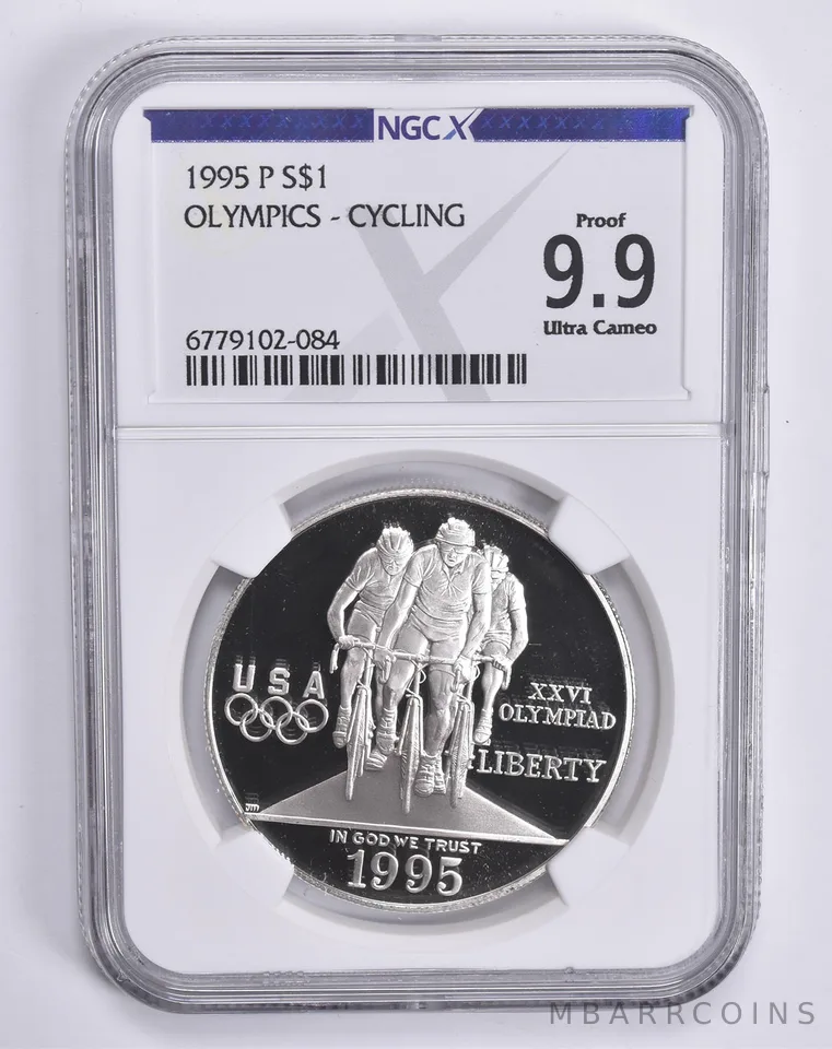 1995-P Olympic Cycling Commemorative Dollar Proof 9.9 UCAM NGC X NGCX