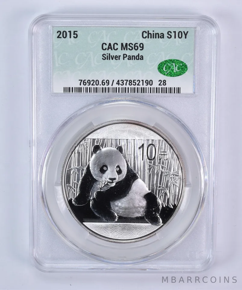 2015 China 10 Yuan Silver Panda 1 Oz MS69 CAC CACg