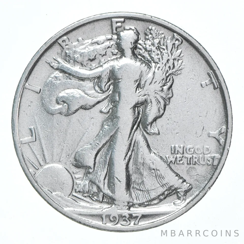 XF/AU 1937-S Walking Liberty Half Dollar Polished 90% Silver
