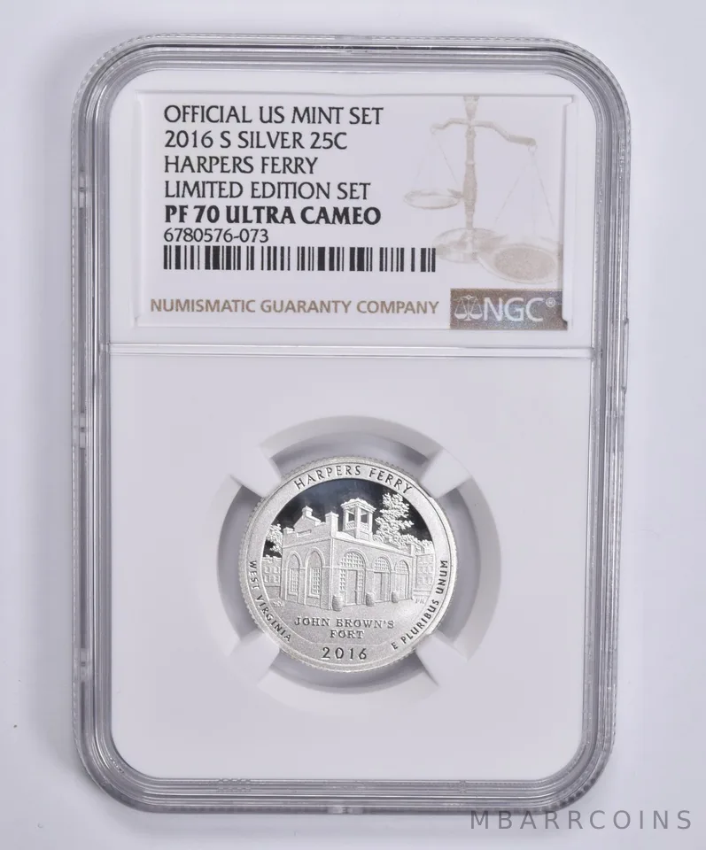 2016-S Silver Quarter Harpers Ferry Limited Edition Set PF70 UCAM NGC