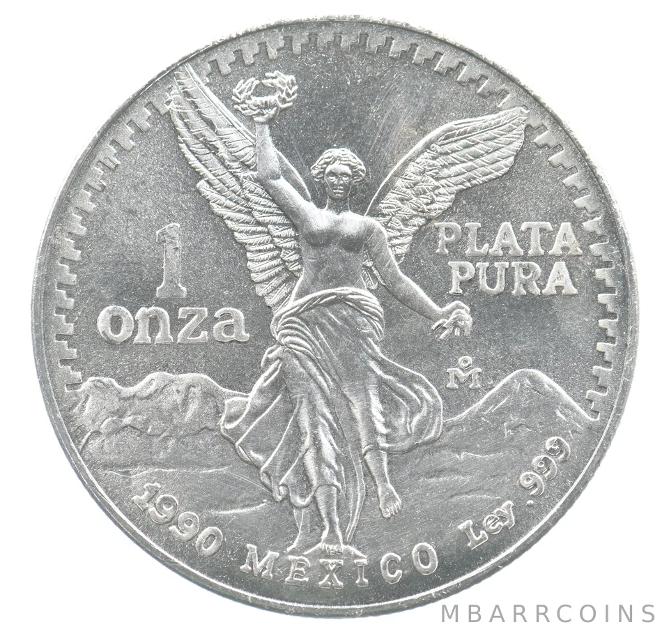 1990 Mo Mexico 1 Onza Silver Libertad KM#494.2 *6557