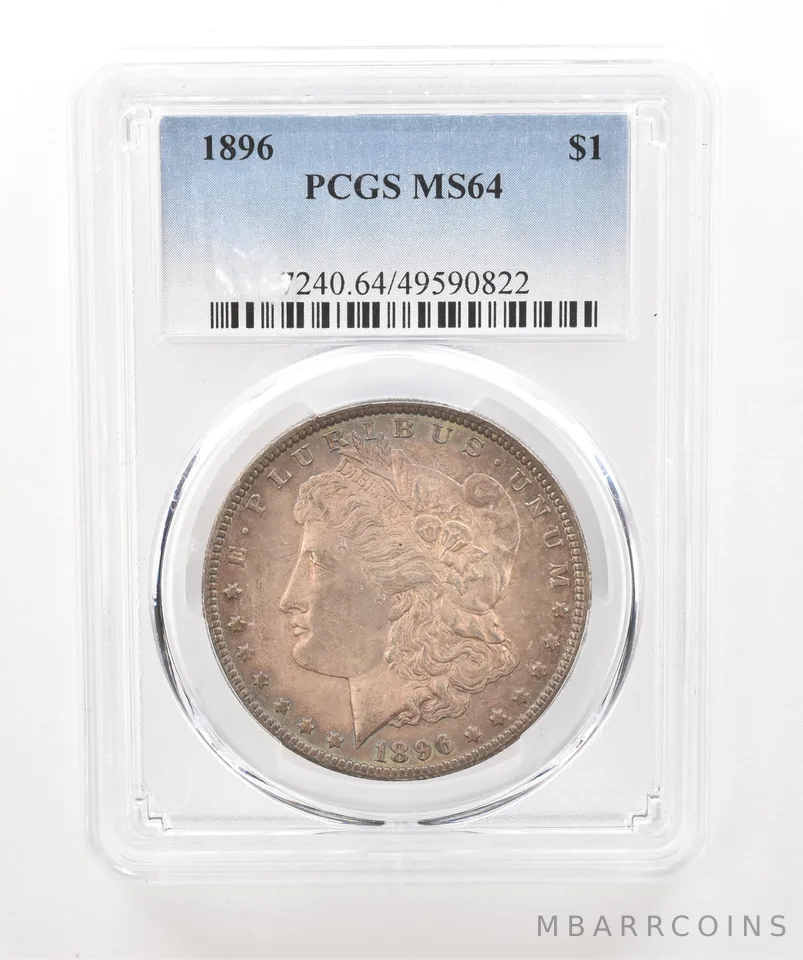 1896 Morgan Silver Dollar MS64 PCGS Beautiful Tone a5221