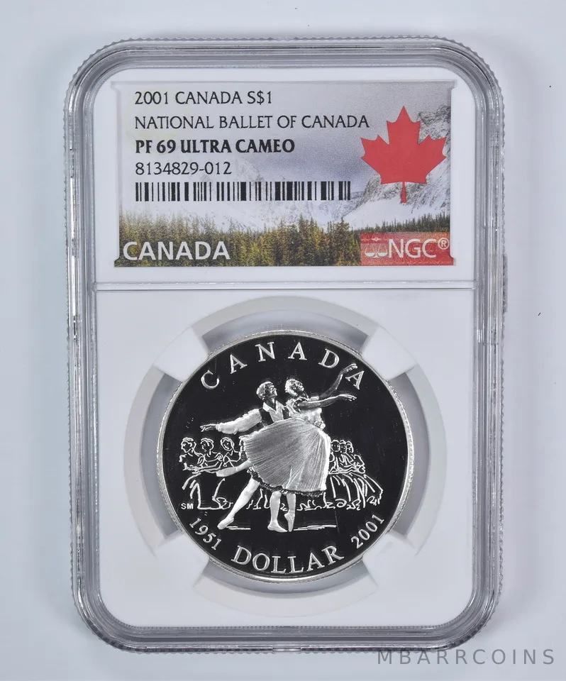 2001 Canada 1 Dollar Silver National Ballet Of Canada PF69 UCAM NGC