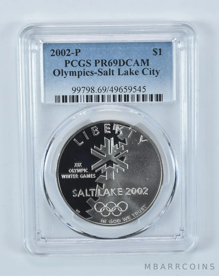 2002-P Winter Olympics Commemorative Dollar PR69 DCAM PCGS Blue Label