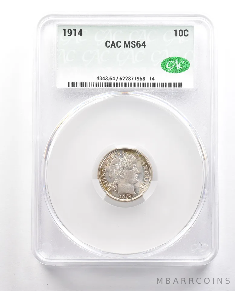 1914 Barber Dime MS64 CAC *5948