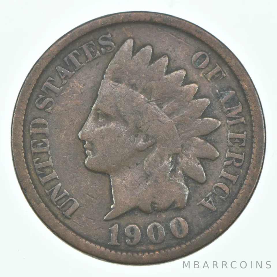 1900 Indian Head Cent AC Average Circ