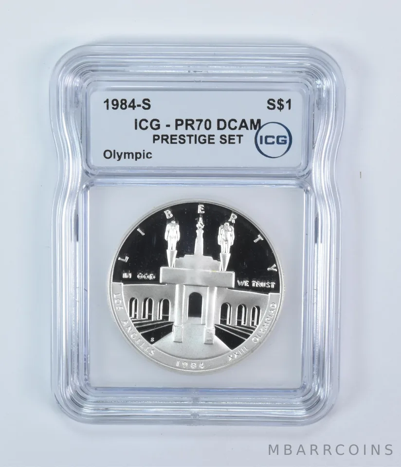 1984-S Olympics Commemorative Silver Dollar Prestige Set PR70 DCAM ICG