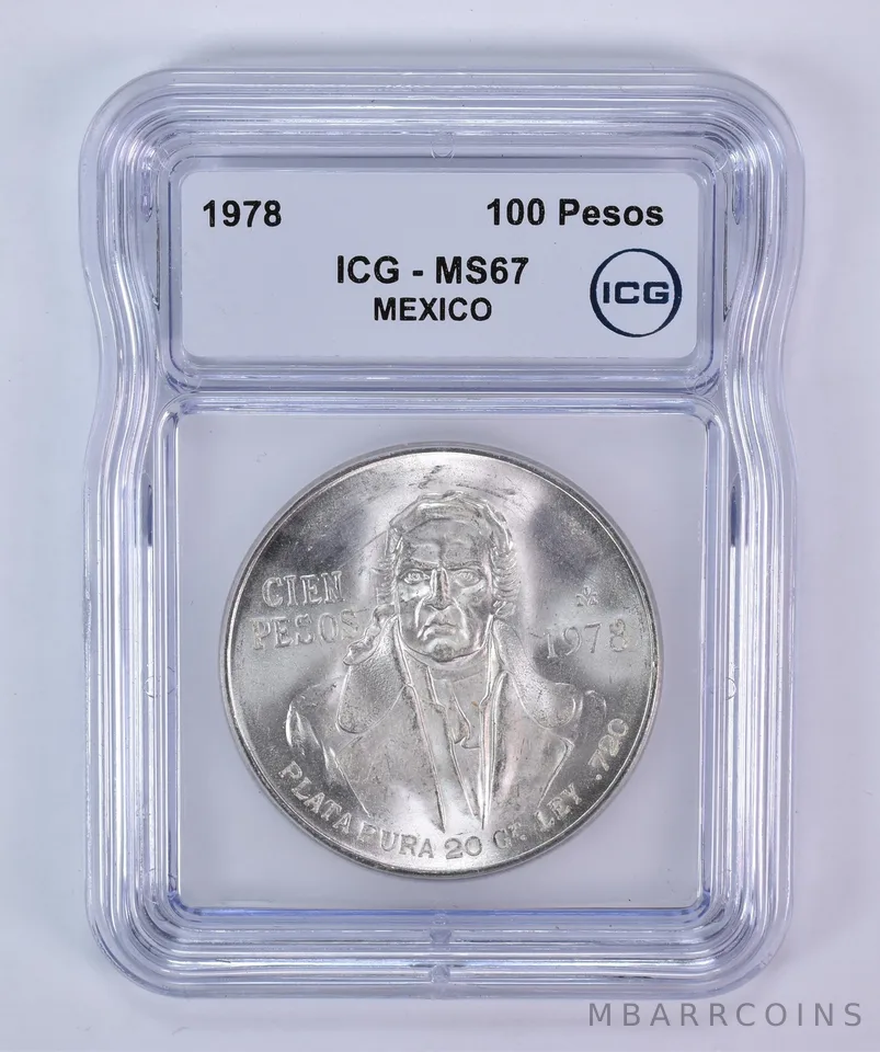 1978 Mo Mexico 100 Pesos Silver MS67 ICG