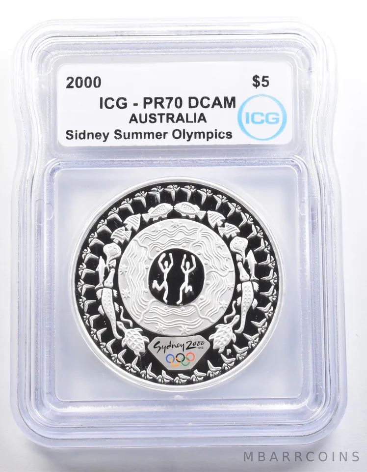 2000 Australia 5 Dollars Sydney Summer Olympics Dreaming Festival PR70 ICG a4067