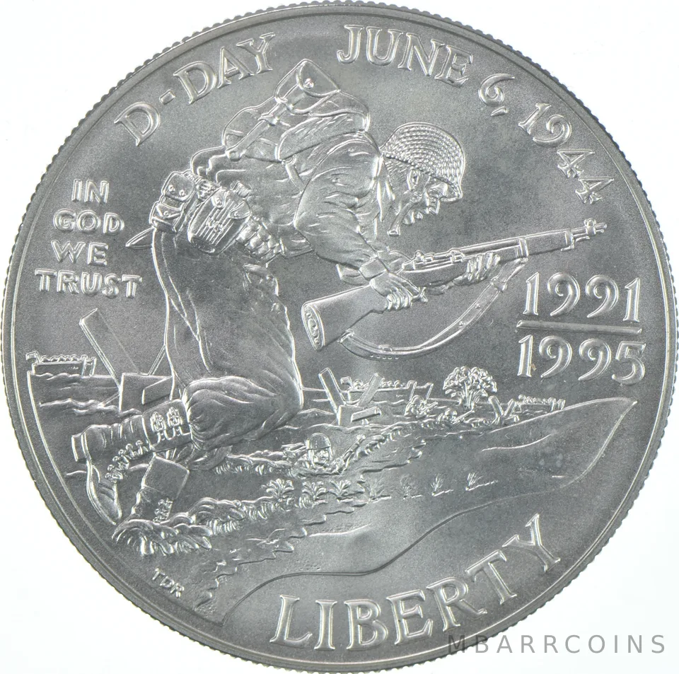 1993-D Unc WWII 1991-95 Commemorative Silver Dollar $1