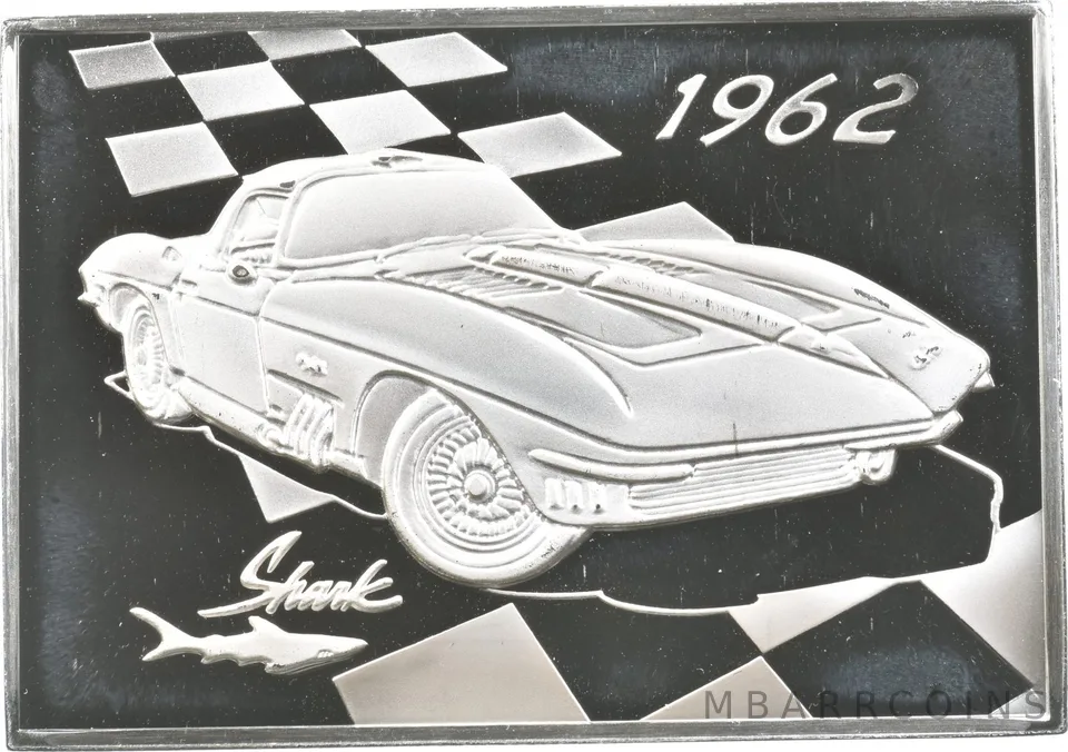 1962 Corvette Silver Art Bar 36.7 Grams *8642