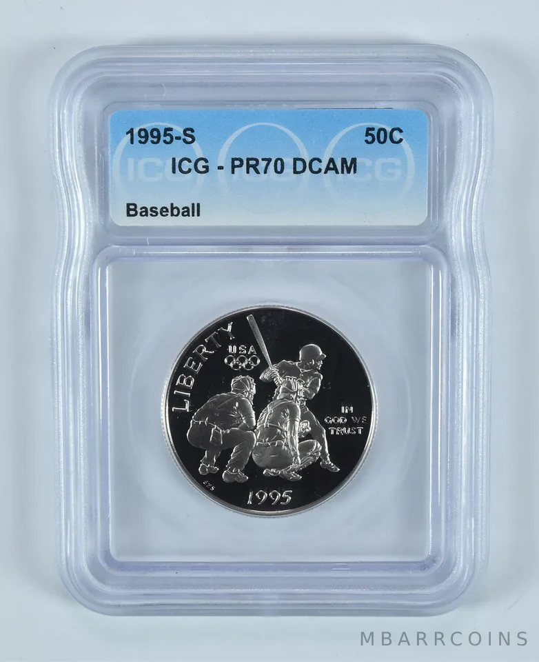 1995-S Olympic Baseball Commemorative Half Dollar PR70 DCAM ICG