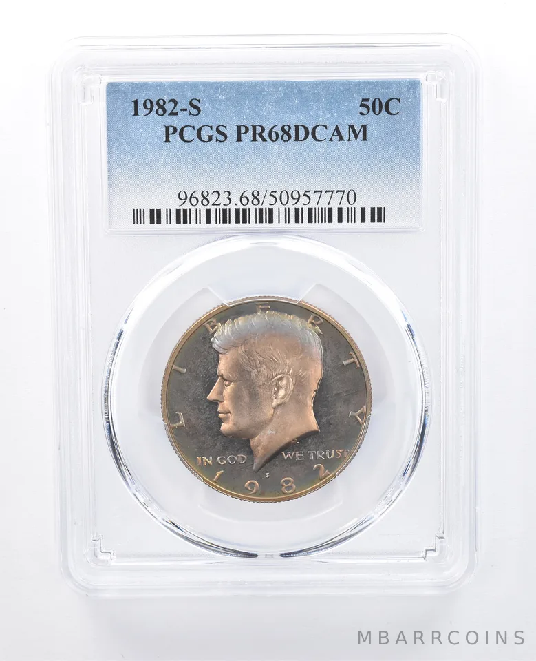 1982-S Kennedy Half Dollar PR68 DCAM PCGS Beautiful Tone *8113