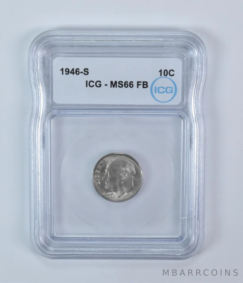 1946-S Roosevelt Dime MS66 FB ICG