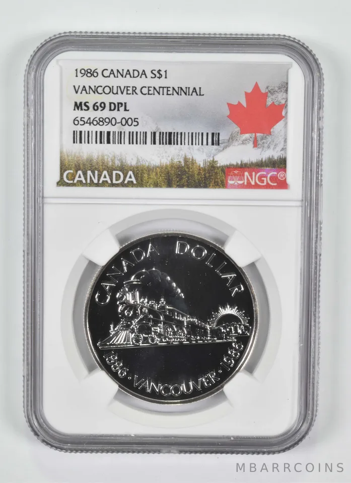 1986 Canada $1 Silver Dollar Vancouver Centennial MS69DPL NGC