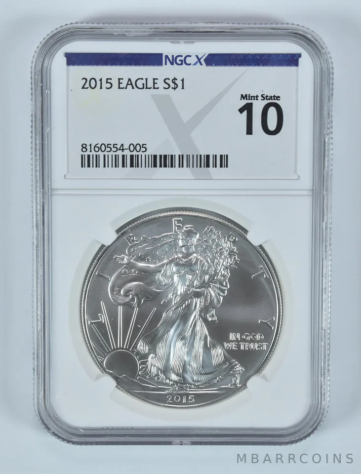 2015 American Silver Eagle Mint State 10 NGC X NGCX
