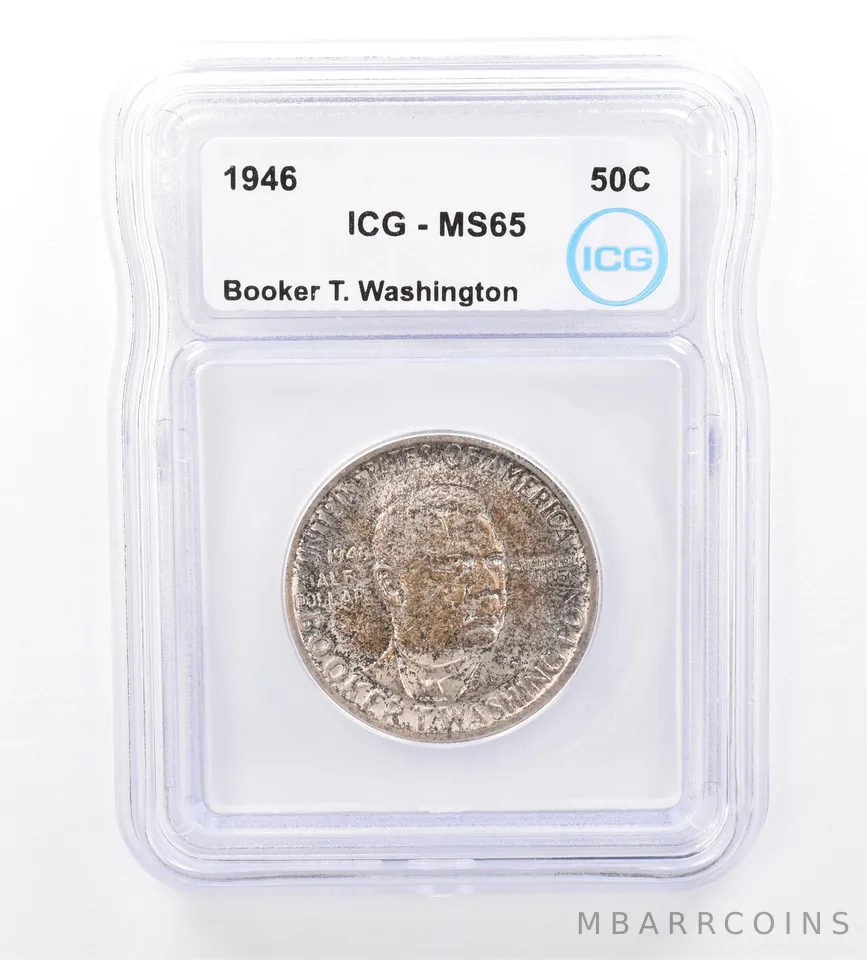 1946 Booker T Washington Commemorative Half Dollar MS65 ICG Beautiful Tone *1722