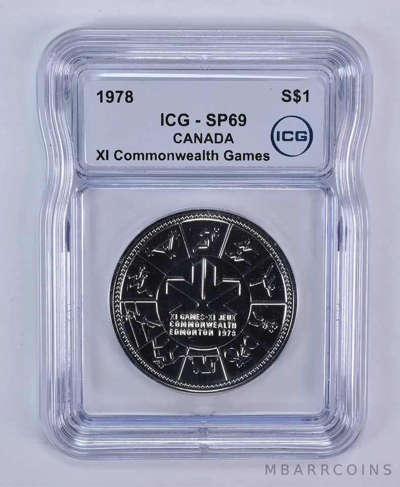 1978 Canada 1 Dollar Silver Commonwealth Games SP69 ICG
