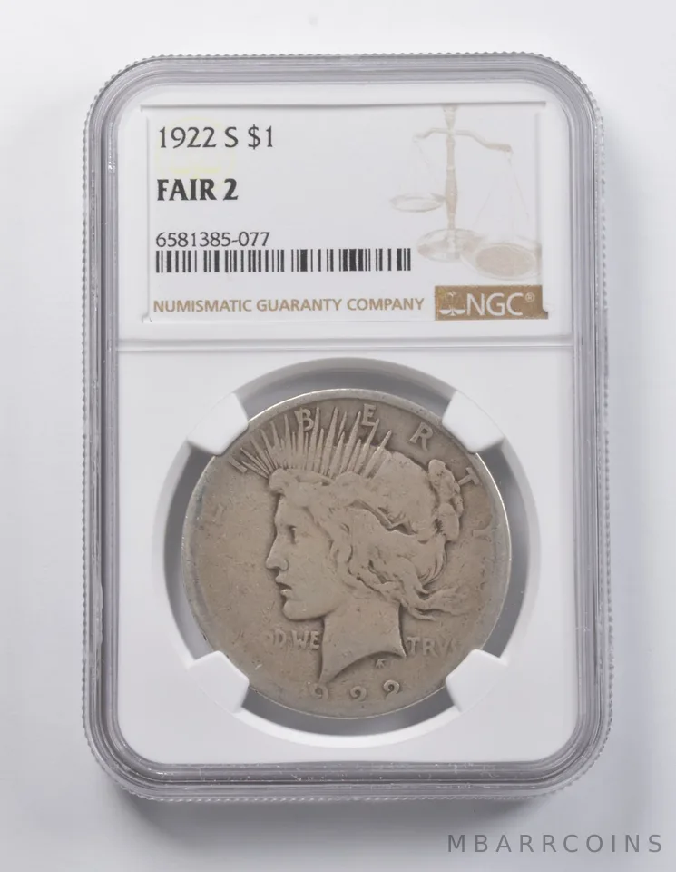 FAIR 2 1922-S Peace Silver Dollar NGC *6919