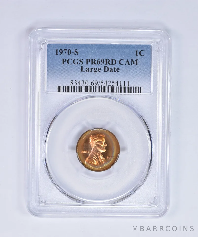 1970-S Lincoln Memorial Cent Large Date PR69 RD CAM PCGS Beautiful Tone a8067