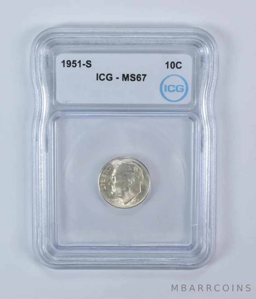 1951-S Roosevelt Dime MS67 ICG