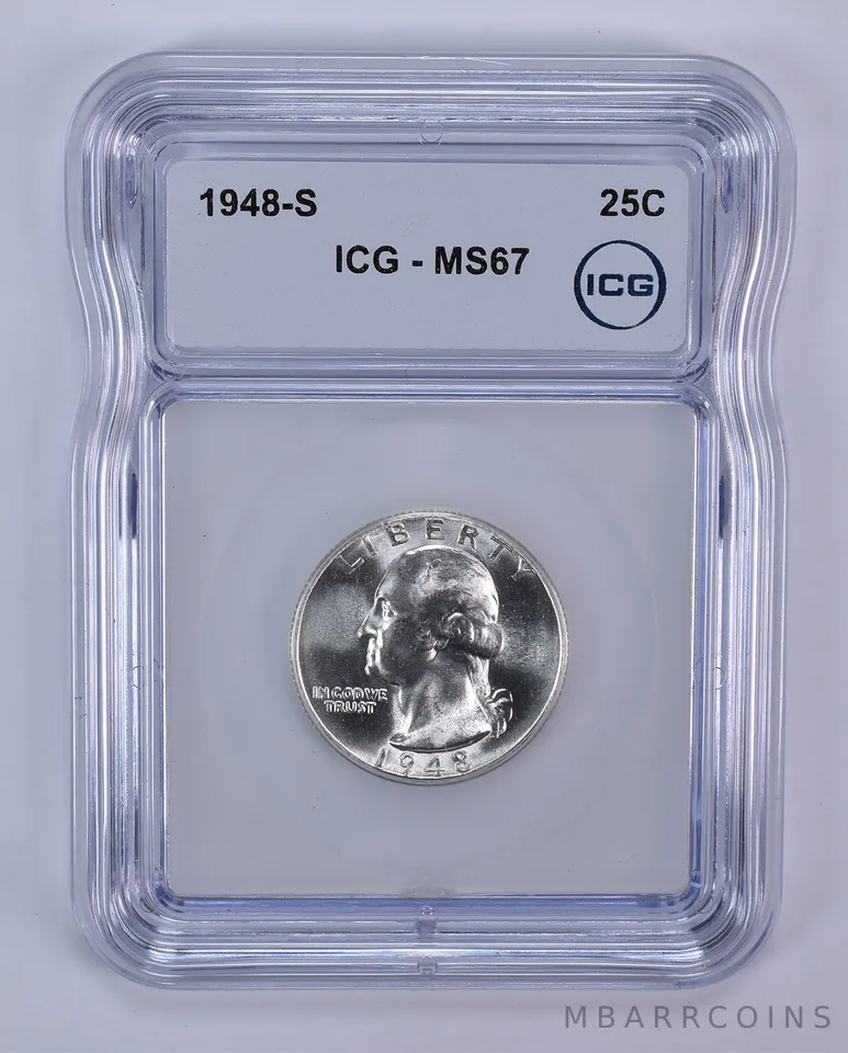 1948-S Washington Quarter MS67 ICG
