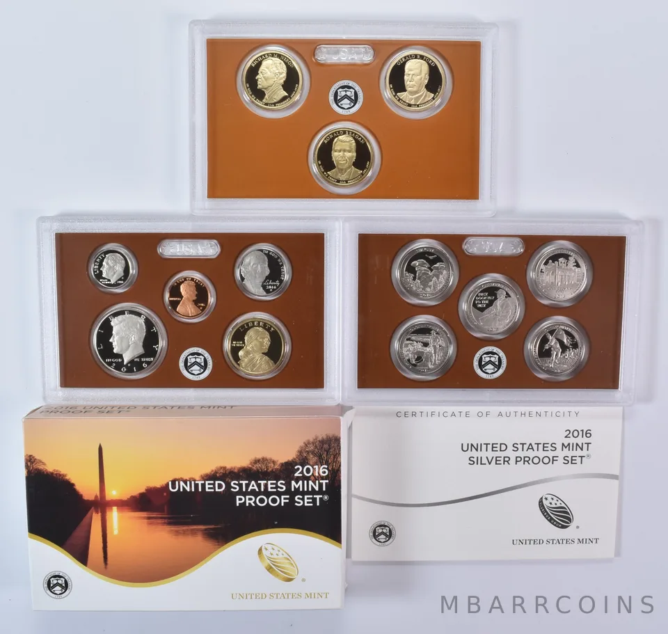 2016 Proof Set with Original Box & COA (13 coins)