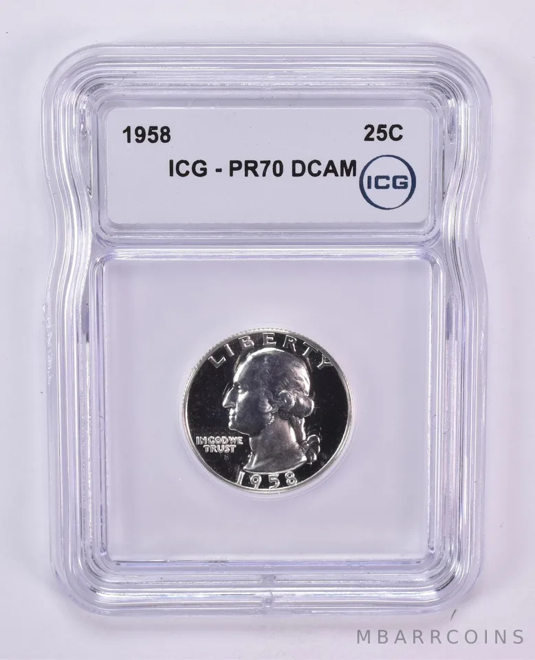 1958 Washington Quarter PR70 DCAM ICG