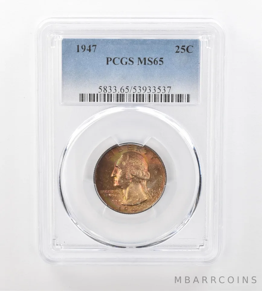 1947 Washington Quarter MS65 PCGS Beautiful Tone *0961