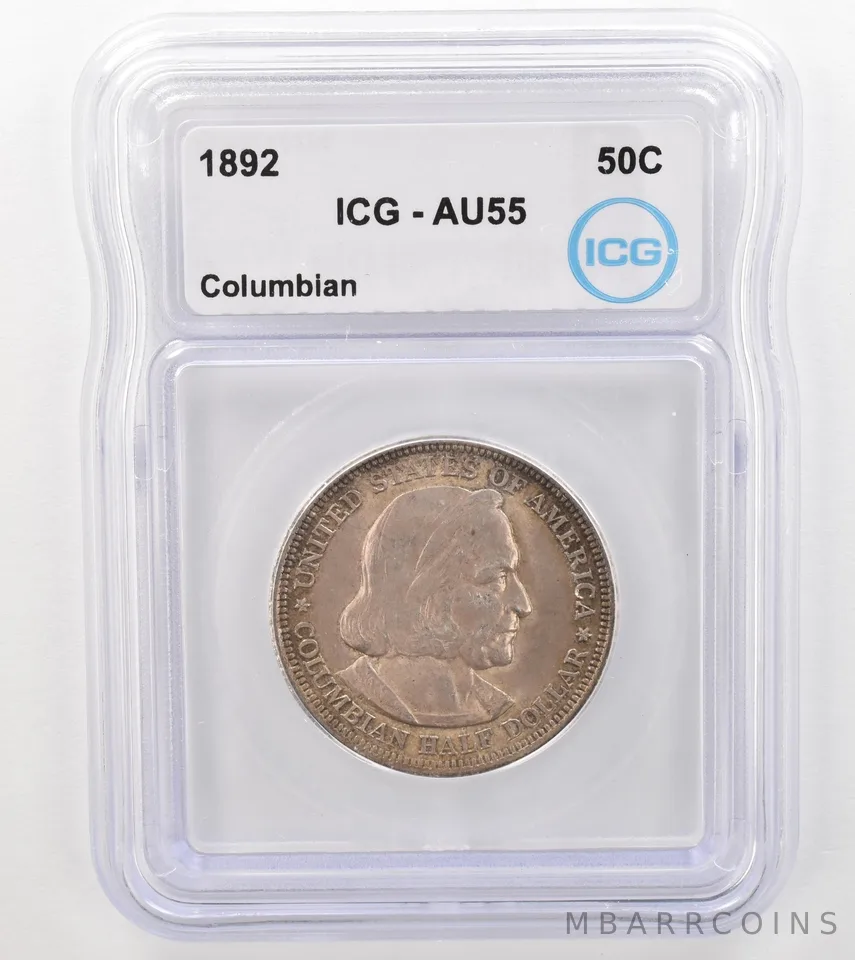 1892 Columbian Exposition Commemorative Half Dollar AU55 ICG Nice Tone *9110