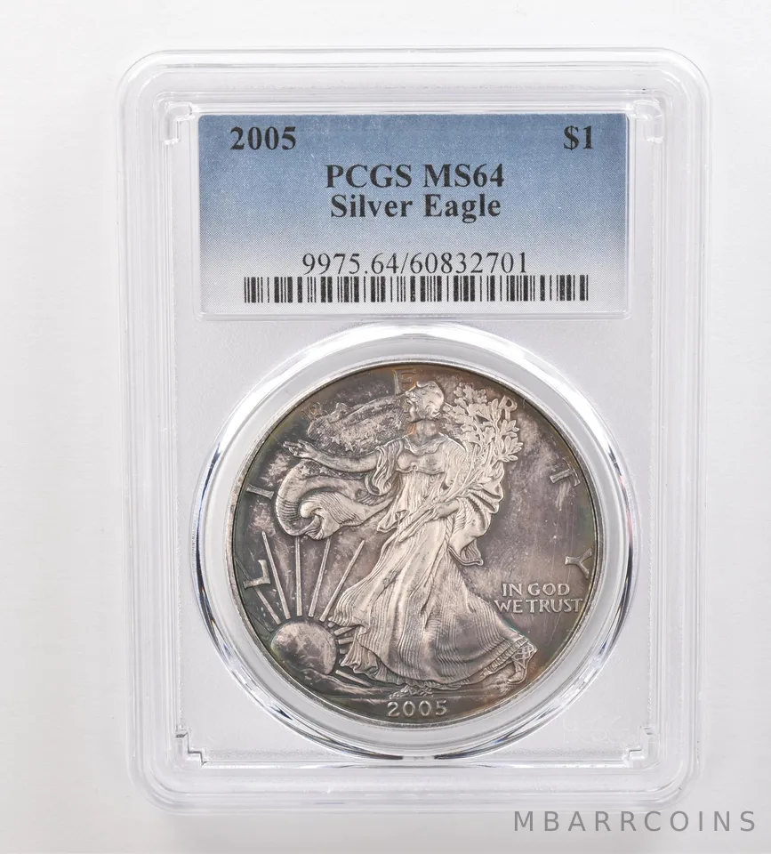 2005 American Silver Eagle MS64 PCGS Beautiful Tone *3338